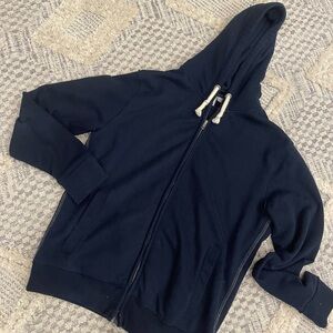 JCPenney JCP Men's Navy Blue Zip-Up Zipper Hoodie Hooded Jacket Large